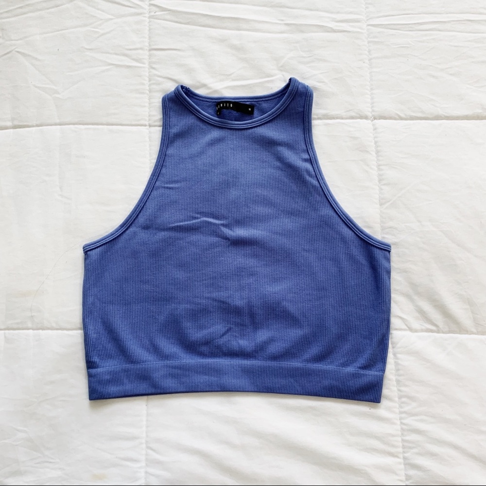 Mohito blue sleeveless crop top